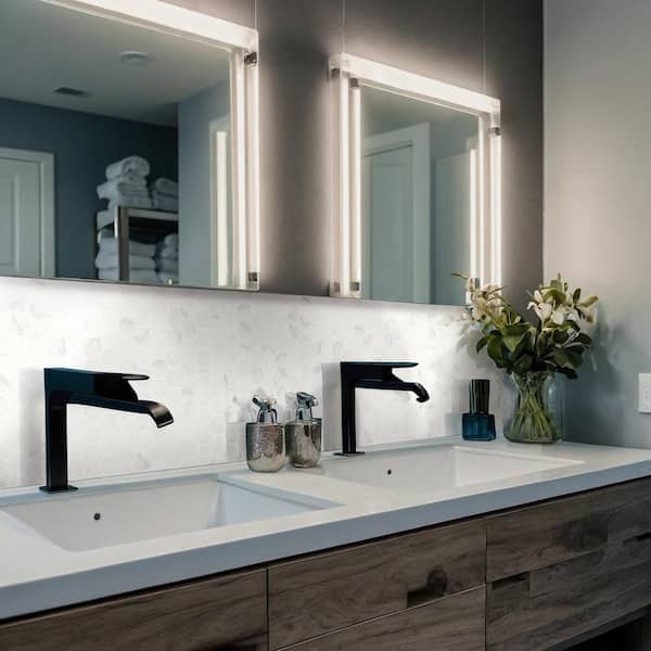 Brighton Gold White Hexagon 12 in. x 12 in. Polished Porcelain Mesh-Mounted Mosaic Floor and Wall Tile (8 sq. ft. /Case)