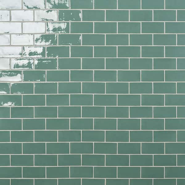 Ivy Hill Tile Catalina Green Lake 3 in. x 6 in. Polished Ceramic