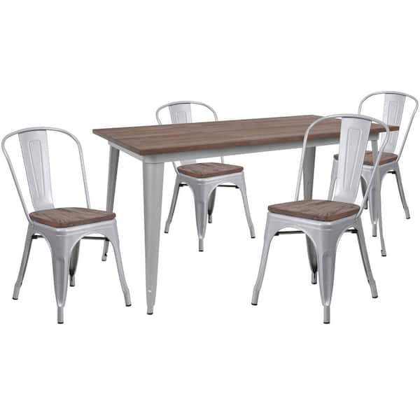 Carnegy Avenue 5-Piece Silver Table and Chair Set