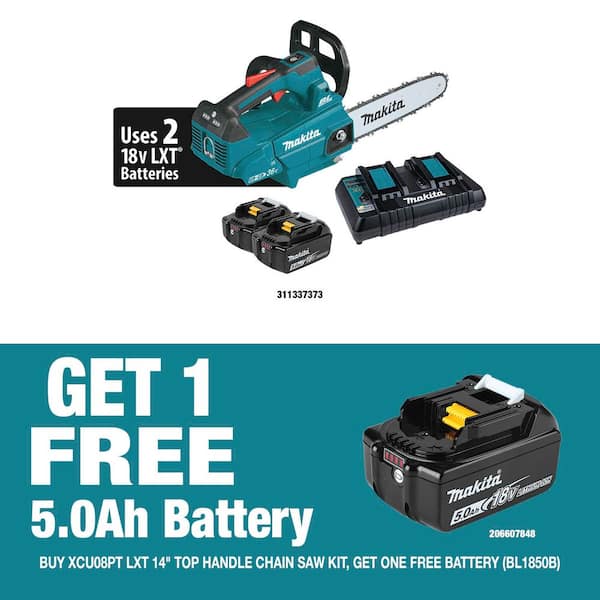 LXT 14 in. 18V X2 (36V) Brushless Battery Top Handle Chainsaw Kit (5.0Ah) with 18V LXT High Capacity Battery Pack 5.0Ah