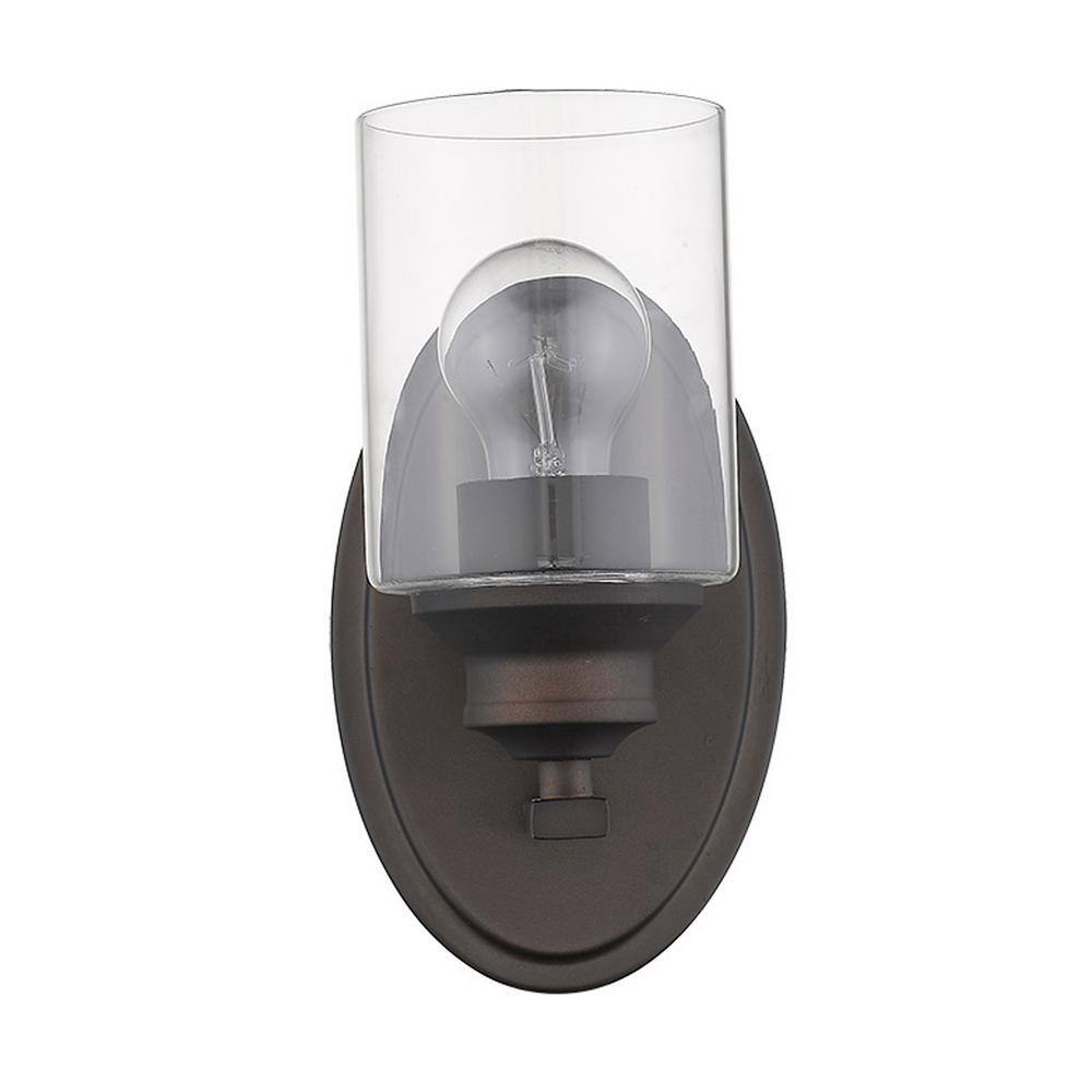 Bronze Cylinder Dimmable Direct Wired Electric Sconce