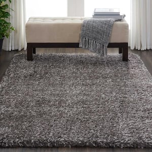 Ultra Plush Shag Charcoal 4 ft. x 6 ft. Abstract Plush Contemporary Area Rug