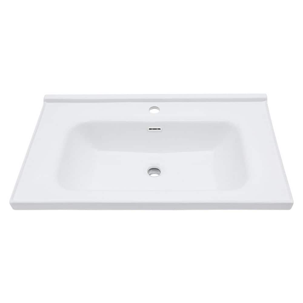 32 in. x 20 in. Drop-In Ceramic Bathroom Sink in White with Overflow Durable Construction Easy to Install price history on PriceWatchPro