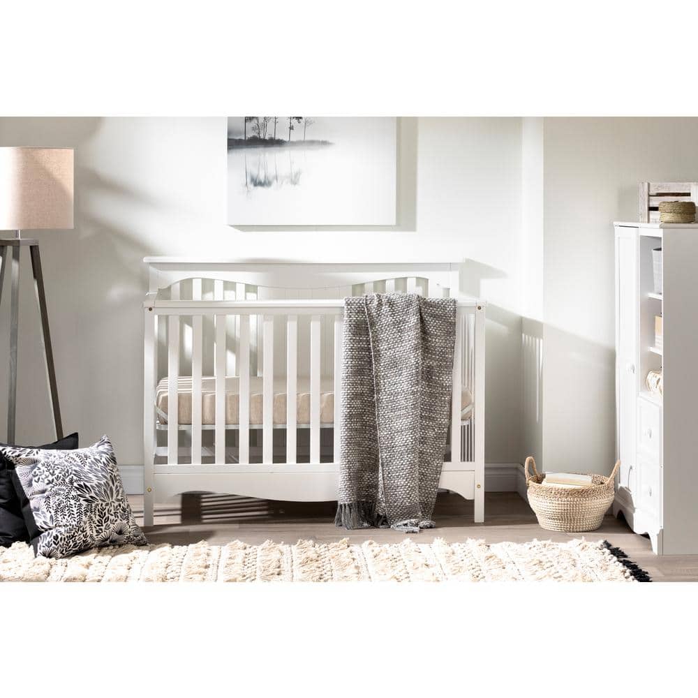 Savannah White Convertible Baby Crib with Toddler Rail