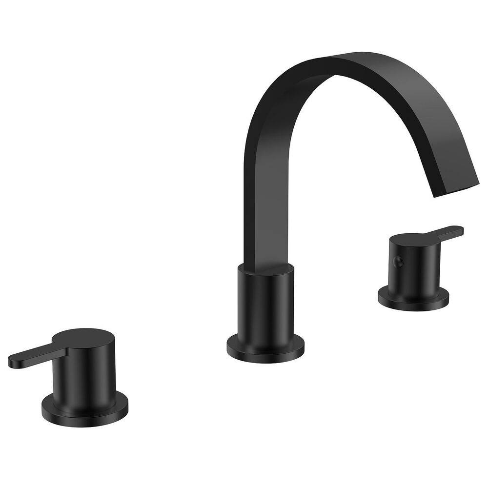 Waterfall 3-Hole High-Arc 8 in. Widespread 2-Handle Bathroom Faucet 1.2 GPM in Matte Black with Pop-Up Drain price history on PriceWatchPro