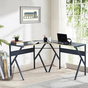 ALISSON 49.2 in. Black Manufactured Wood L-Shape Writing Computer Desk