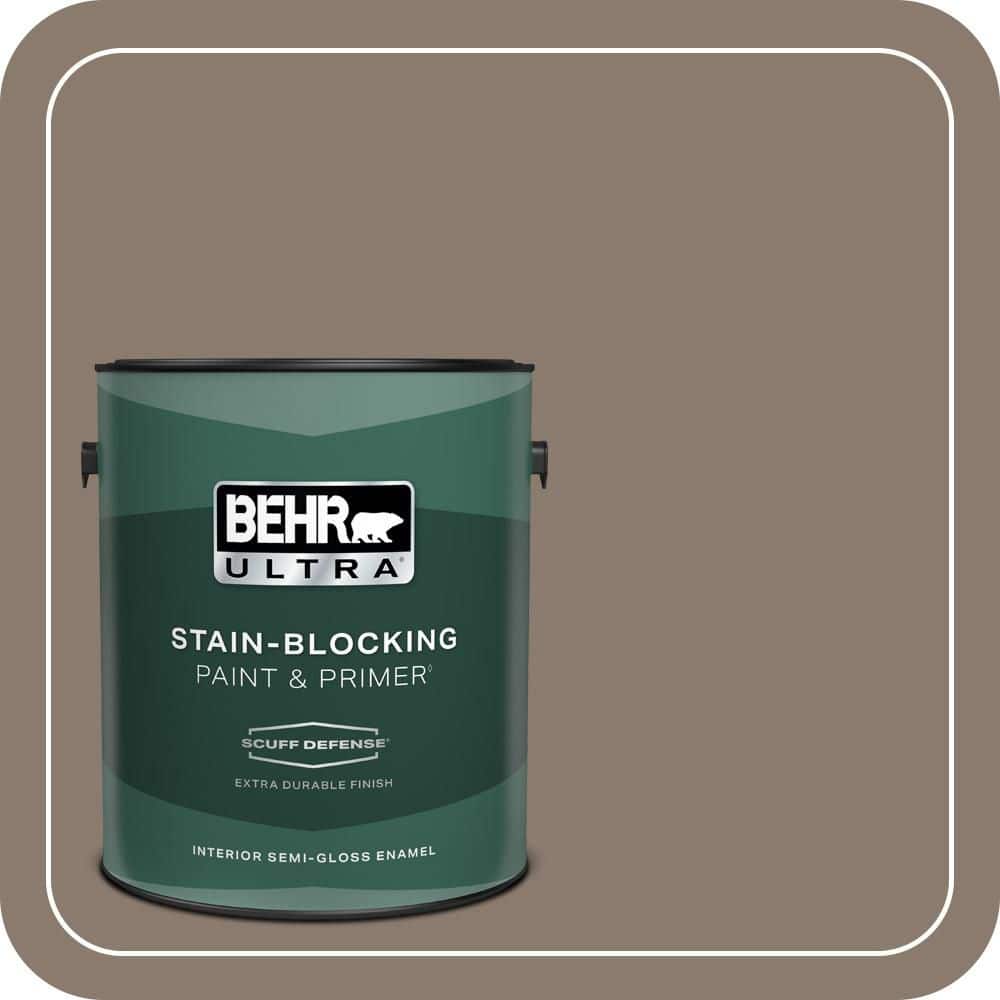 1 gal. #T18-07 Road Less Travelled Extra Durable Semi-Gloss Enamel Interior Paint & Primer price history on PriceWatchPro