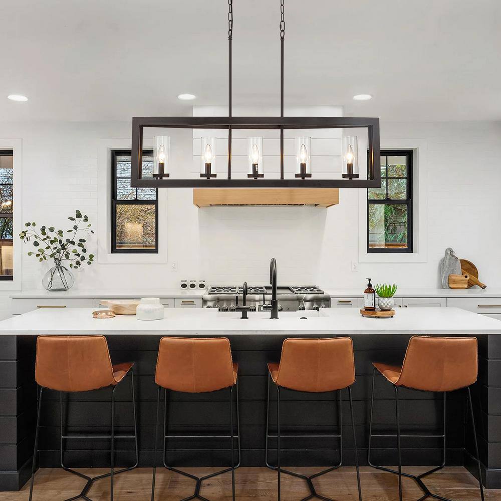 Oil Rubbed Bronze 5-Light Industrial Cage Pendant