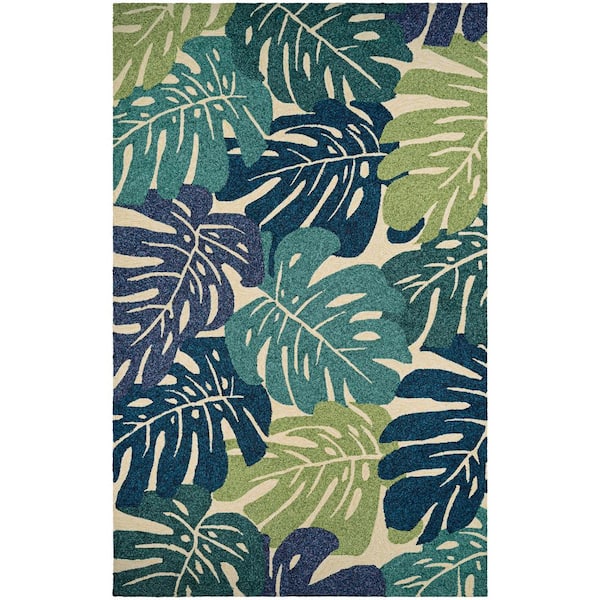 Covington Monstera Cream-Multi 8 ft. x 11 ft. Indoor/Outdoor Area Rug