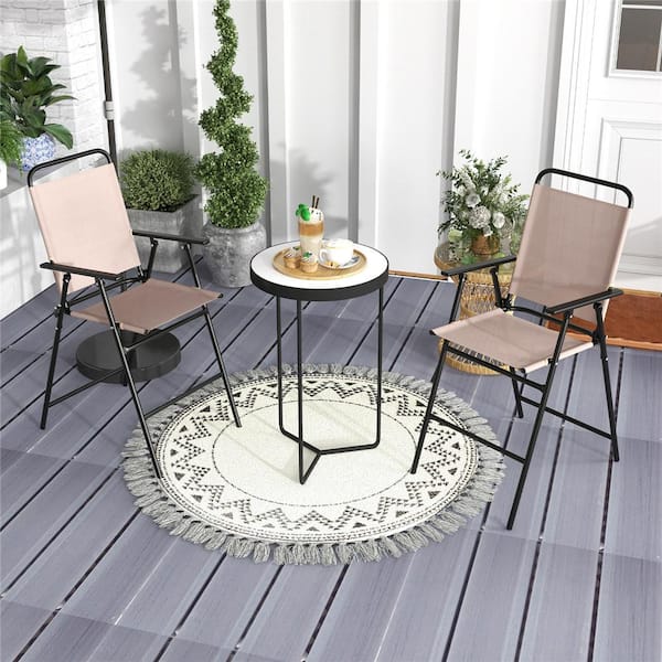 Costway Folding Metal Outdoor Bar Stool (2-Pack) A1Q211356BE