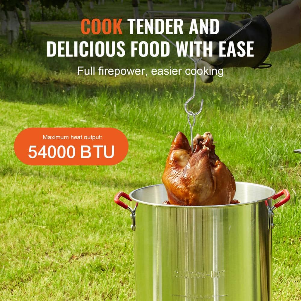 VEVOR VEVOR Premium Aluminum 30 Qt. Turkey Fryer And 10 Qt. Fish Fryer Boiler Steamer Set