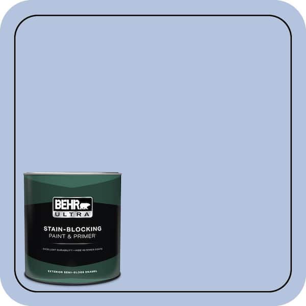 BEHR ULTRA 1 qt. #600C-3 Periwinkle Bud Semi-Gloss Enamel Exterior Paint & Primer