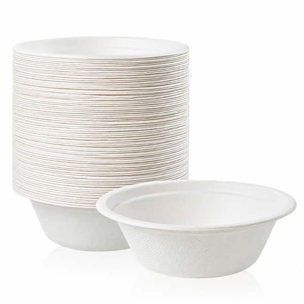 12 fl. oz. White Sugarcane Bagasse Compostable Disposable Paper Soup and Salad Bowls (Set of 200)
