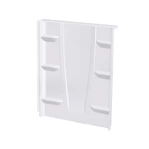 Composite 8 in. x 60 in. x 74 in. 1-Piece Direct-to-Stud Shower Wall Panel in White