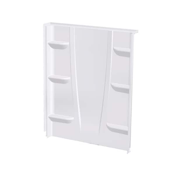 Aquatic Composite 8 in. x 60 in. x 74 in. 1-Piece Direct-to-Stud Shower Wall Panel in White
