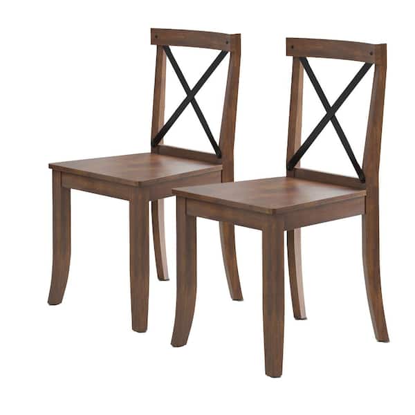 Twin Star Home Caramel Birch Solid Wood, Solid Wood Dining Chairs With Arms