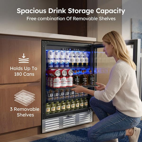 SIMZLIFE 23.5 in. Single Zone 180-Cans Freestanding/Built-in SIMZLIFE 23.5 in. Single Zone 180-Cans Freestanding/Built-in