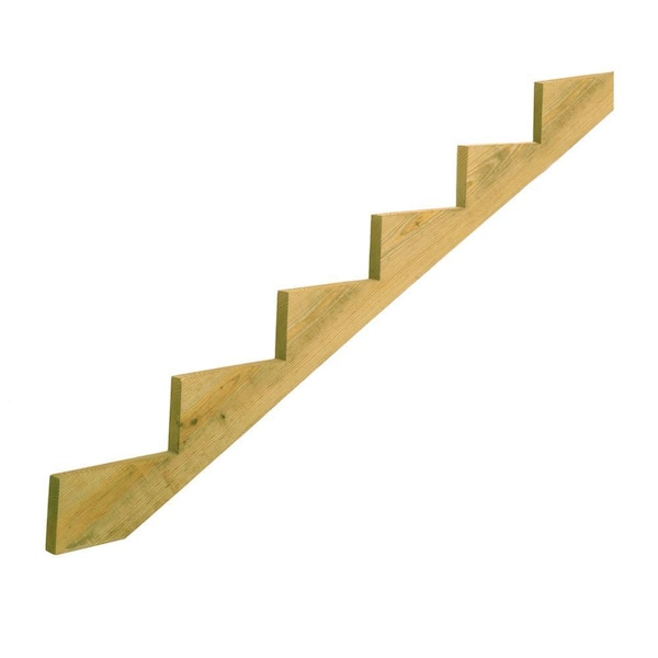 Unbranded 6-Step Ground Contact Pressure-Treated Pine Stair Stringer