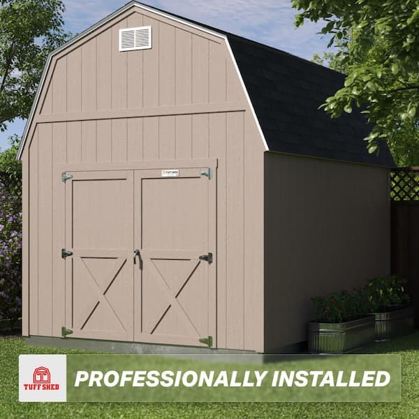 Professionally Installed Tahoe Independence 10ft. x 12 ft. Primed Wood Storage Shed w/ 7 ft. High Sidewall (120 sq. ft.)