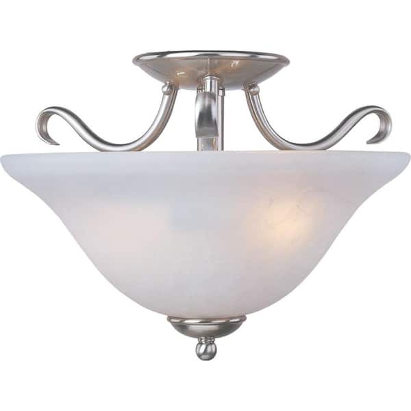Maxim Lighting Basix 2-Light Satin Nickel Semi-Flush Mount Light
