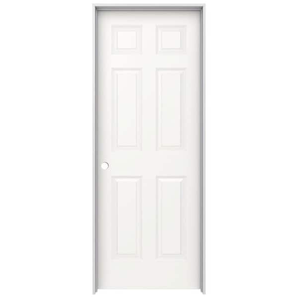 JELD-WEN 28 in. x 80 in. Colonist White Painted Right-Hand Smooth Solid Core Molded Composite MDF Single Prehung Interior Door