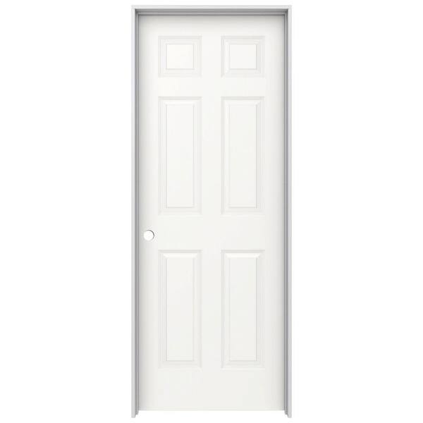 JELD-WEN 28 in. x 80 in. Colonist White Painted Right-Hand Smooth Molded Composite Single Prehung Interior Door