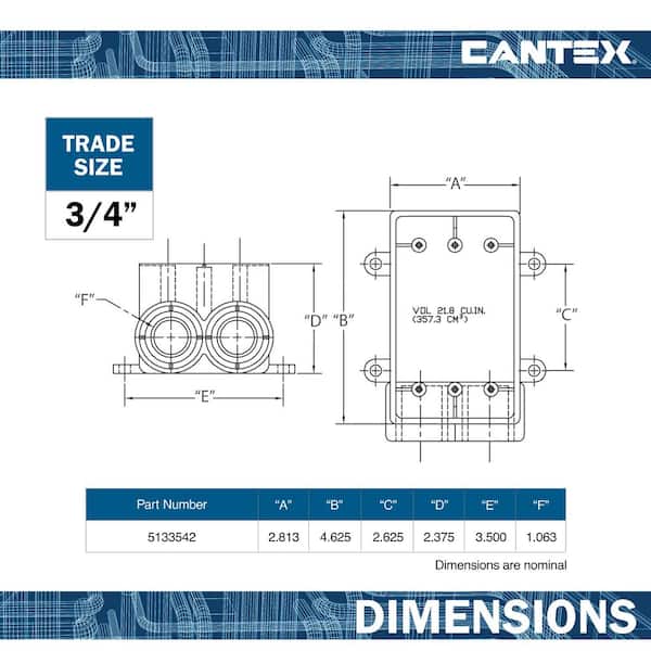 Cantex 3/4 in. 1-Gang FSS Box R5133542 - The Home Depot