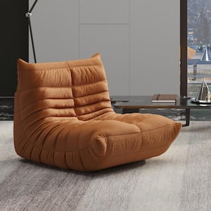 34.25 in. W Armless Teddy Velvet Modular Lazy Floor Sofa in Brown