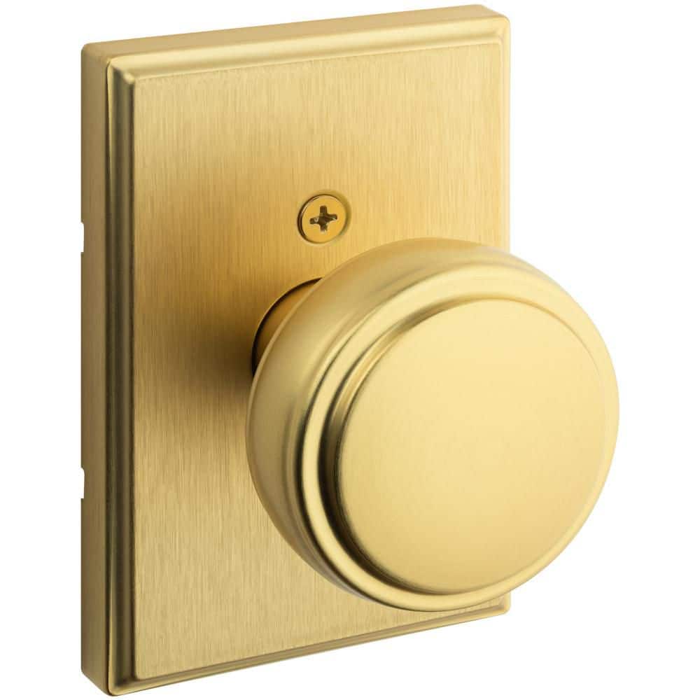 Kwikset Sora Satin Brass Half Dummy 2.19 in. Rectangle Rose Round
