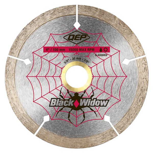 QEP 4 in. Black Widow Micro-Segmented Diamond Blade for Porcelain and Ceramic Tile