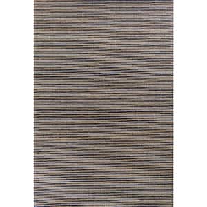 West Blue 5 ft. x 7 ft. Solid Bohemian Hand-Woven Wool & Jute Area Rug