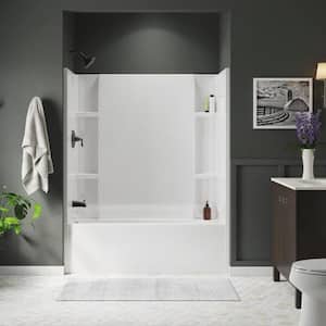 Accord 32 in. x 60 in. x 74 in. Bath and Shower Kit with Left-Hand Drain in White