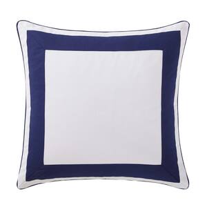 Indienne Navy and White Euro Pillow Cover