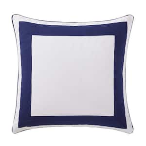 Indienne Navy and White Euro Pillow Cover