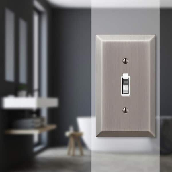 Metallic 1 Gang Toggle Steel Wall Plate - Antique Nickel