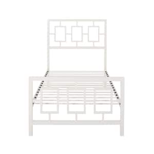 Claudia White Metal Twin Bed Frame