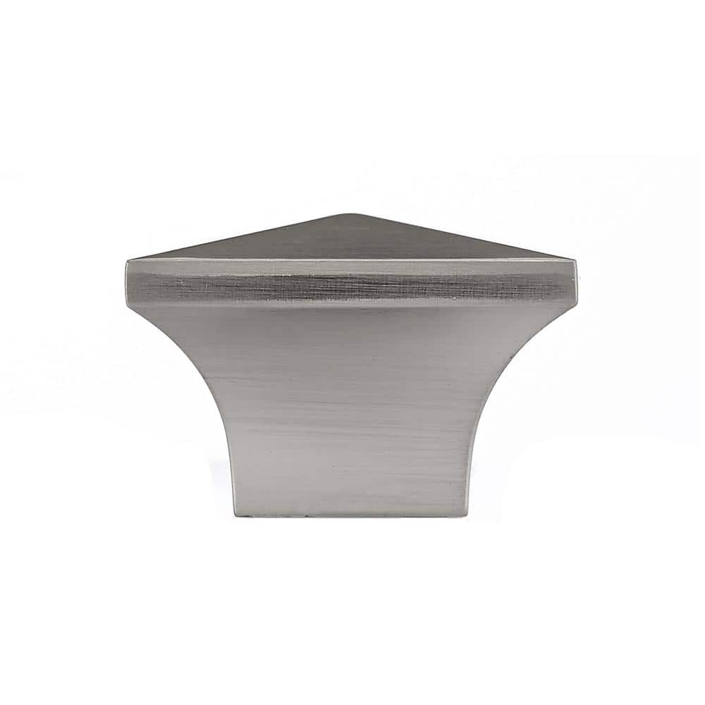 Brushed Nickel Modern Square Cabinet Knob with Mounting Hardware