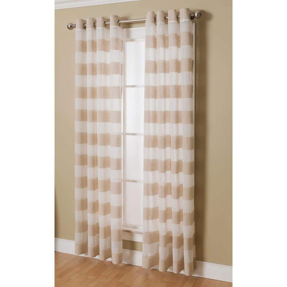 Natco Home Arlen Striped Grommet Single Curtain Panel