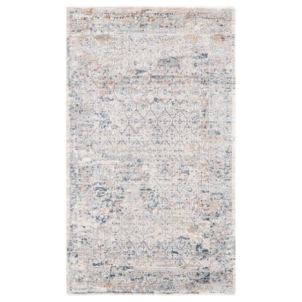 Cosmopolitan 2 ft. x 4 ft. Cream/Beige Distressed Abstract Area Rug