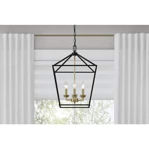 Weyburn 6-Light Black and Gold Farmhouse Chandelier Light Fixture with Caged Metal Shade