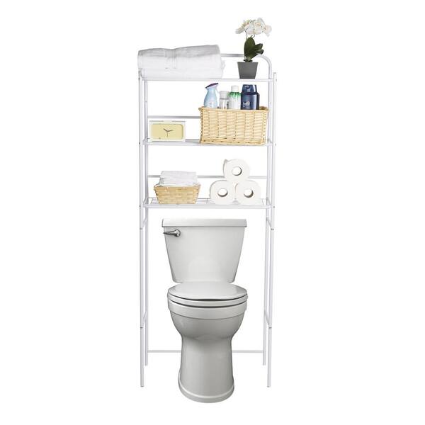 Mind Reader 23 6 In W X 57 50 H 10 D White Over The Toilet Storage 3toilr Wht Home Depot The Toilet Storage, Over The Toilet Storage Ideas Home Depot