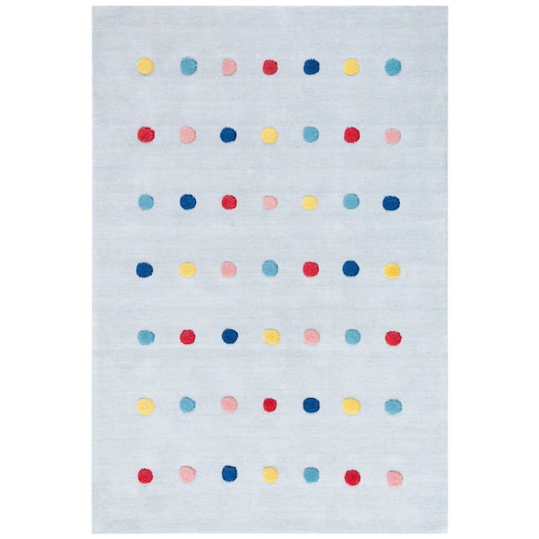 Kids 3 ft. x 5 ft. Gray Polka-Dot Area Rug