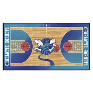 NBA Retro Charlotte Hornets Blue 2 ft. x 4 ft. Court Area Rug
