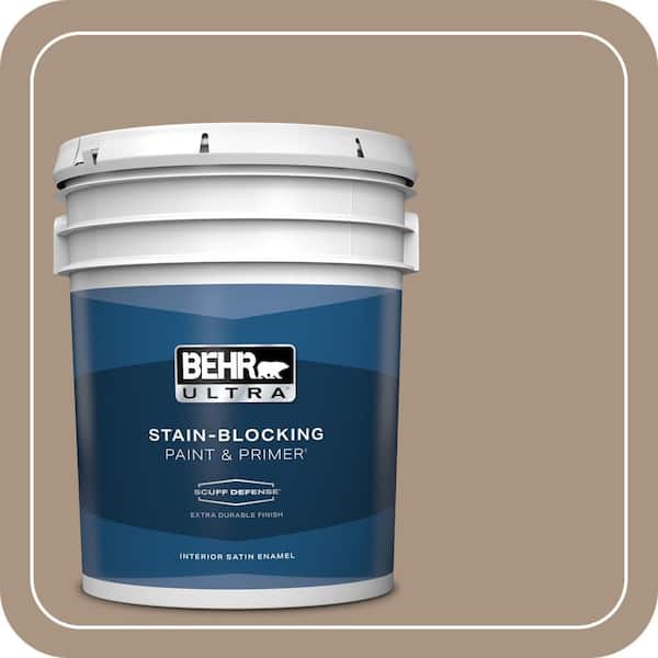 BEHR ULTRA 5 gal. #T17-11 Silent Sands Extra Durable Satin Enamel Interior Paint & Primer