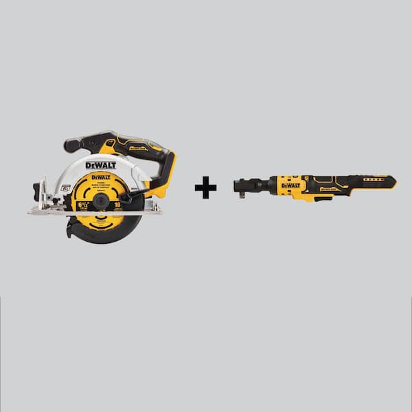 DEWALT 20V MAX Cordless Brushless Circular Saw and Ratchet Combo