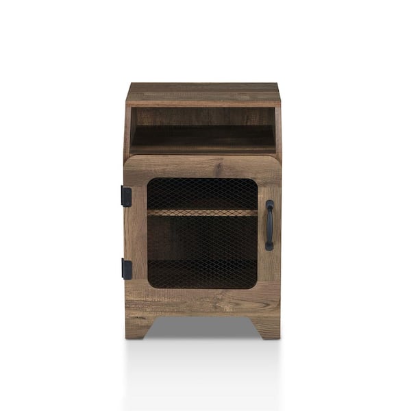 Furniture of America Oren Reclaimed Oak 3-Shelf End Table