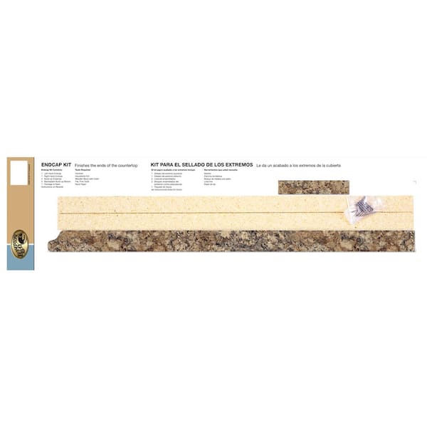 Hampton Bay Laminate Endcap Kit for Countertop with Integrated Backsplash in Winter Carnival