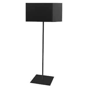 Maine 64 in. H 1-Light Black Floor Lamp with Fabric Shade