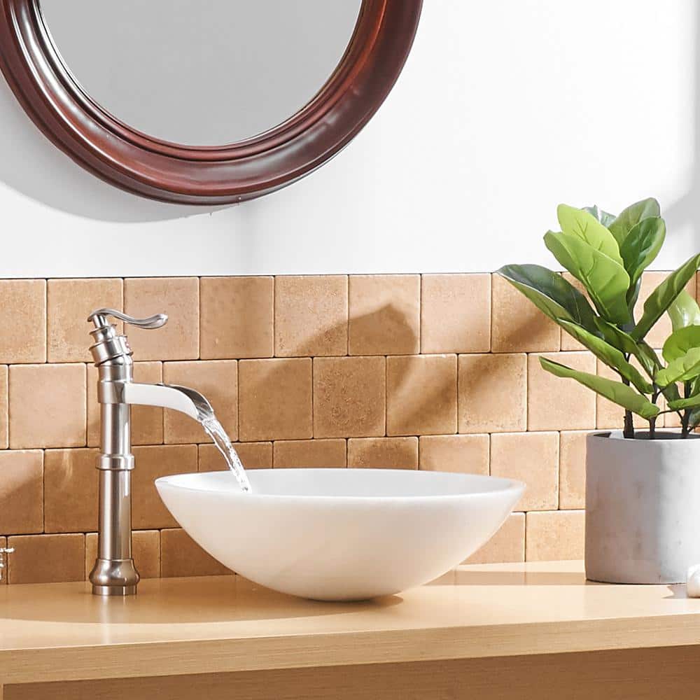 Brushed Nickel Single-Handle Waterfall Vessel Bathroom Faucet