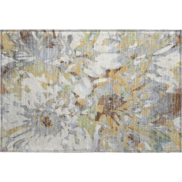 Mayfield Premium Machine Washable Abstract AMF2340 Wheat 2 ft. x 3 ft. Accent Rug